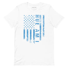 Load image into Gallery viewer, Distressed Flag T-Shirt - White &amp; University Blue